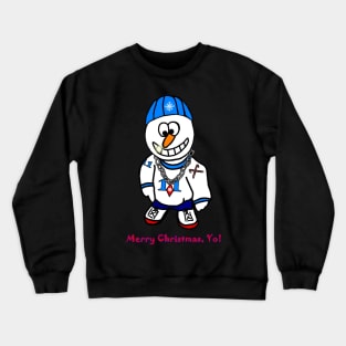 Merry Christmas Yo Hip Hop Snowman Crewneck Sweatshirt